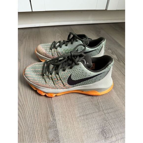 Nike KD 8 Easy Euro Light Grey Orange Lace-Up Basketball Shoes Youth Size 4.5 6W - Picture 5 of 12